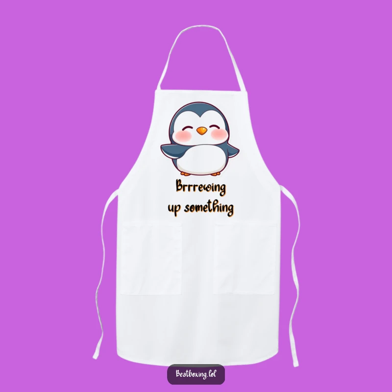 Funny Penguin 'Brrr' Sound Apron: Kitchen Wear for Cold Fans, Perfect Funny Gift