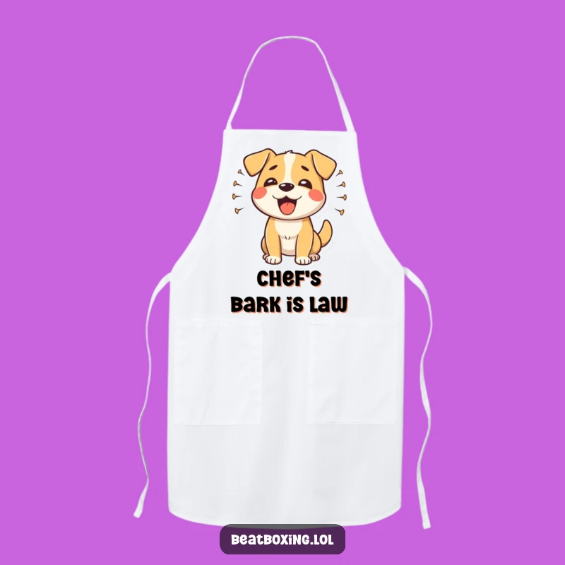 Funny Happy Dog Barking Apron: Cook to a Rhythmic Beat