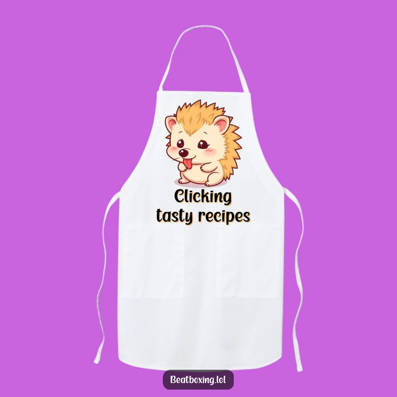 Funny Hedgehog Tongue Click Apron: Kitchen Humor for Culinary Fun
