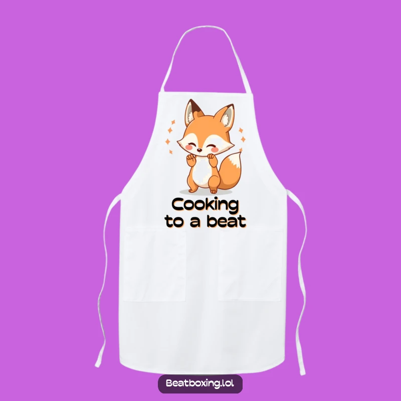 Funny Fox Rhythm Apron: Cook with Beat! This Playful Fox Apron is a Wonderful Funny Gift!