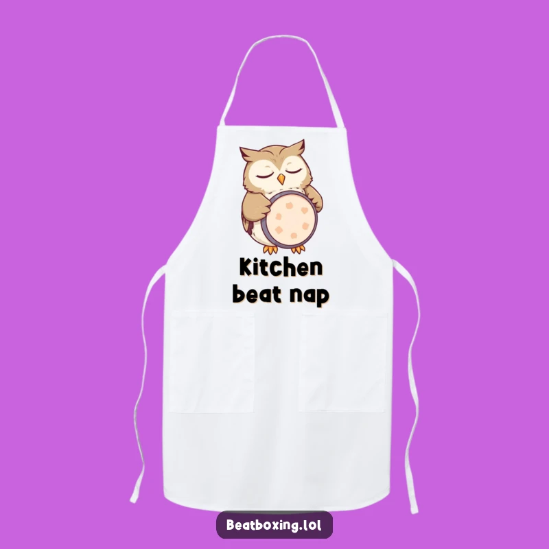 Funny Owl Chef Apron: Sleepy Belly Beat, Hilarious Kitchen Music Gift