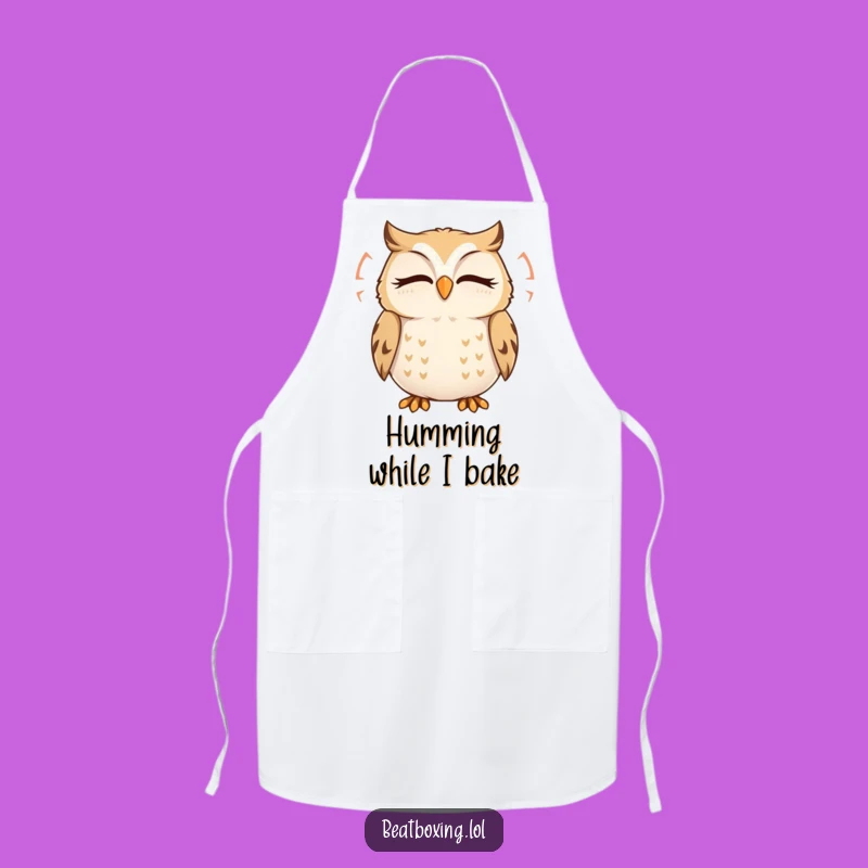 Funny Owl Hum Apron: Cook with Calm! This Delightful Fox Apron is a Wonderful Funny Gift!