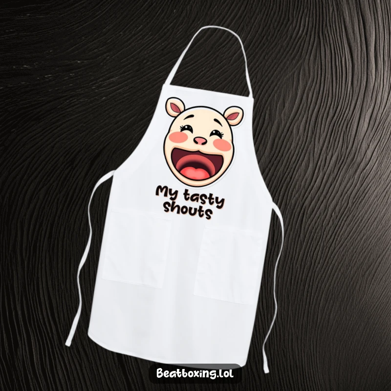 Funny Mouth Apron: Adorable exaggerated mouth shapes creating distinct sound visuals, designed for culinary fun.