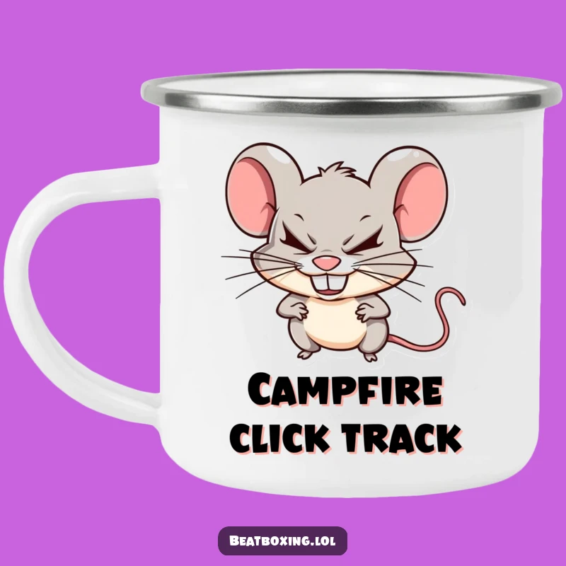 Funny Mischievous Mouse Clicking Camping Mug: Adventure with Sharp Beats