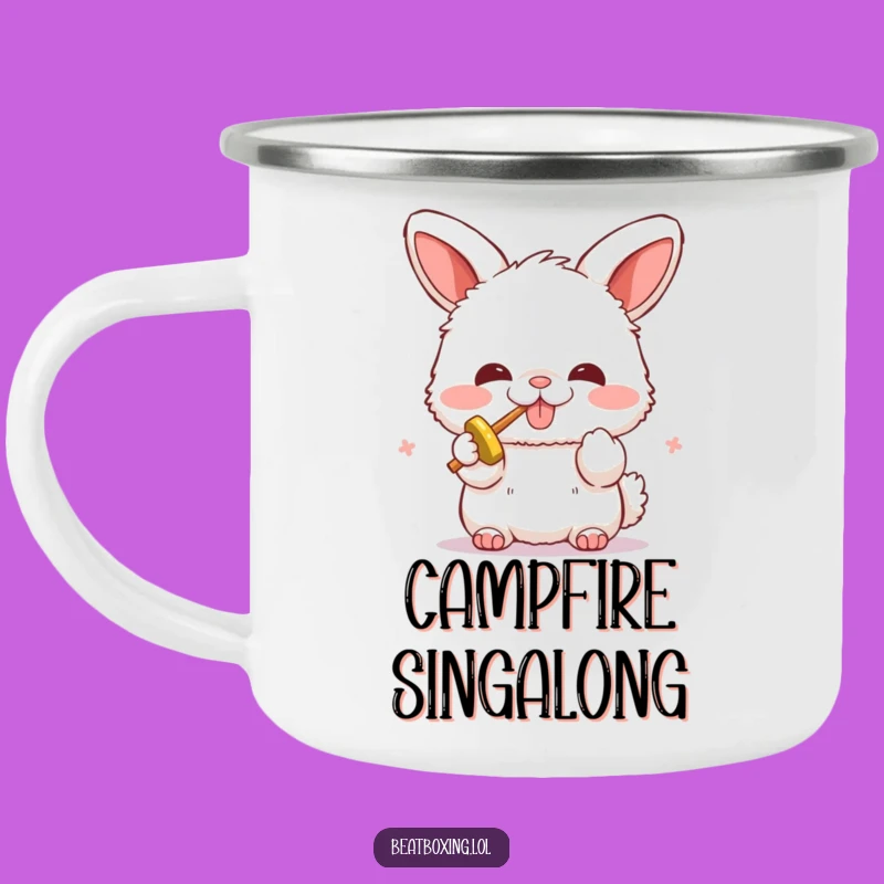 Funny Bunny Beatboxer Camping Mug: Adventure with a Soundtrack!