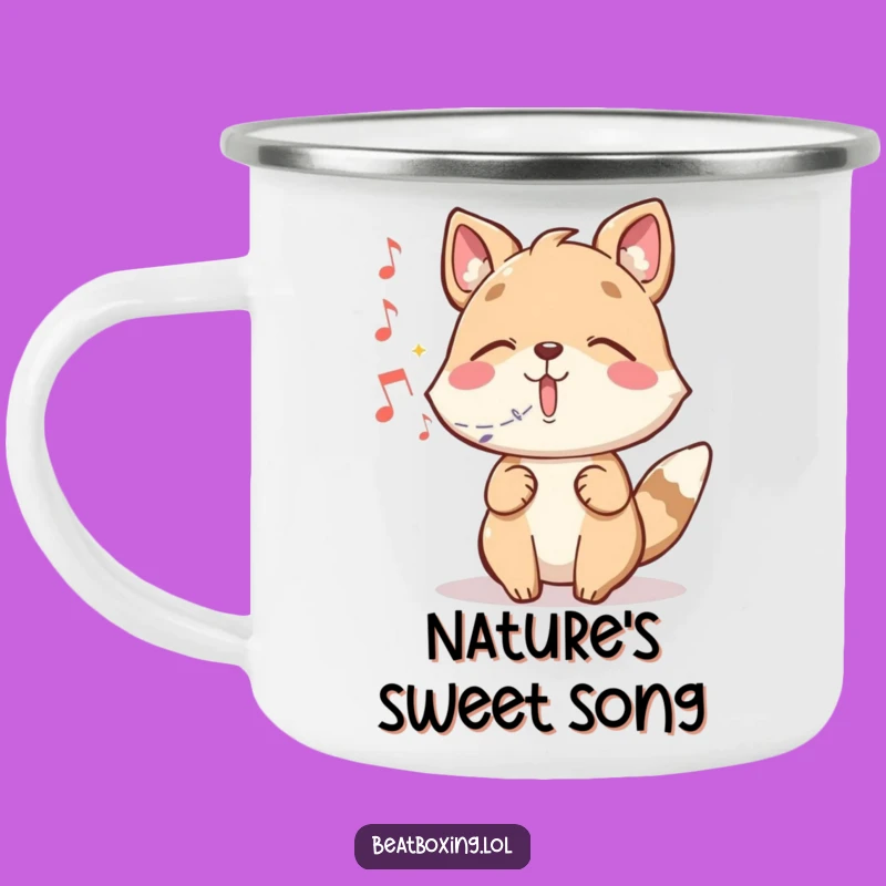 Durable Funny Magic Music Animal Camping Mug: Whimsical Notes Outdoors
