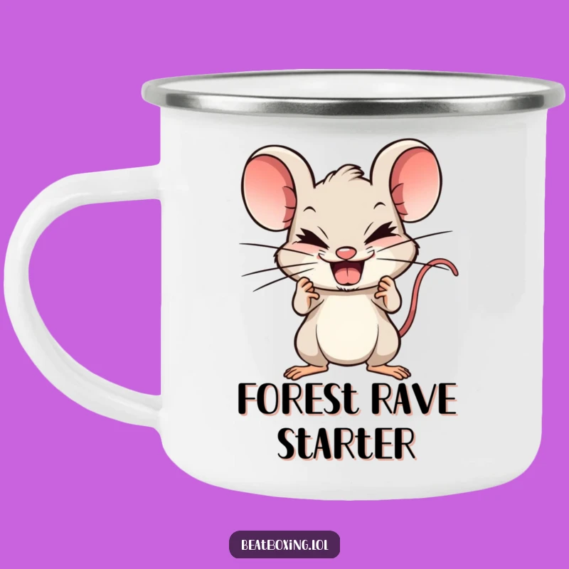 Funny Mouse Beatboxer Camping Mug: Campfire Beats and Brews