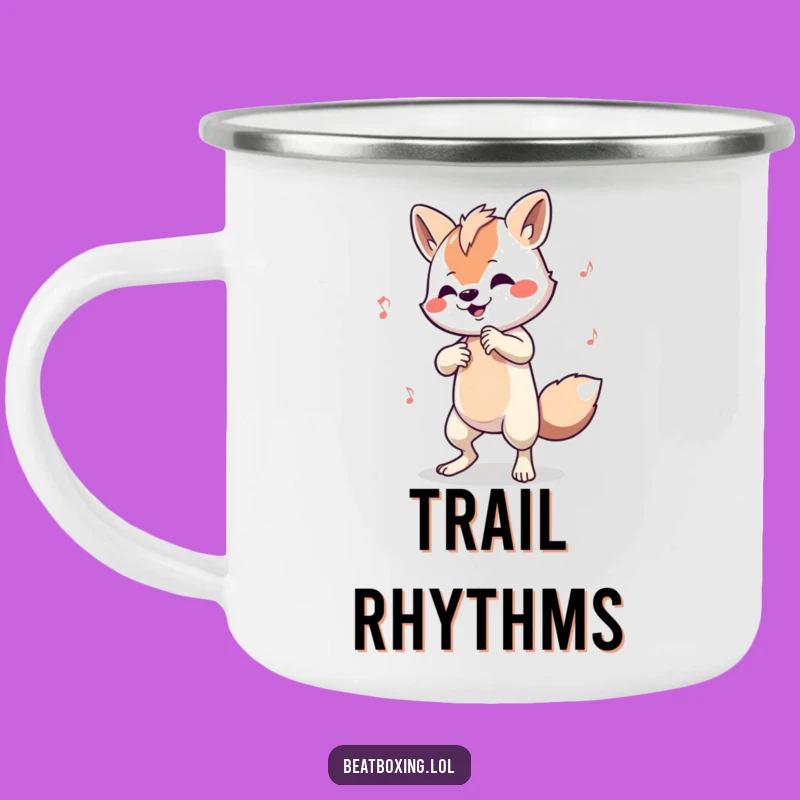 Funny Animal Drummer Camp Mug - Rustic Complex Beat Design