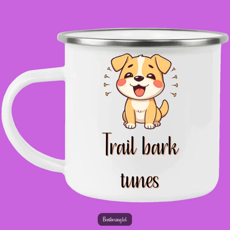 Funny Happy Dog Barking Camping Mug: Adventures with Happy Sounds