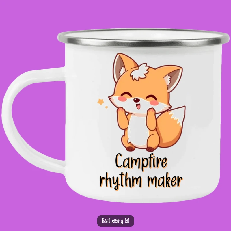 Funny Playful Fox DJ Camping Mug - Outdoor Beat Sip