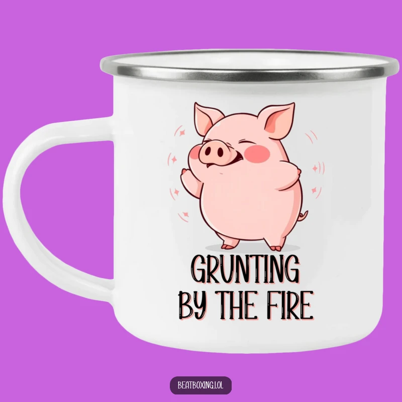 Funny Plump Pig Grunting Camping Mug: Adventure with Deep Rhythms