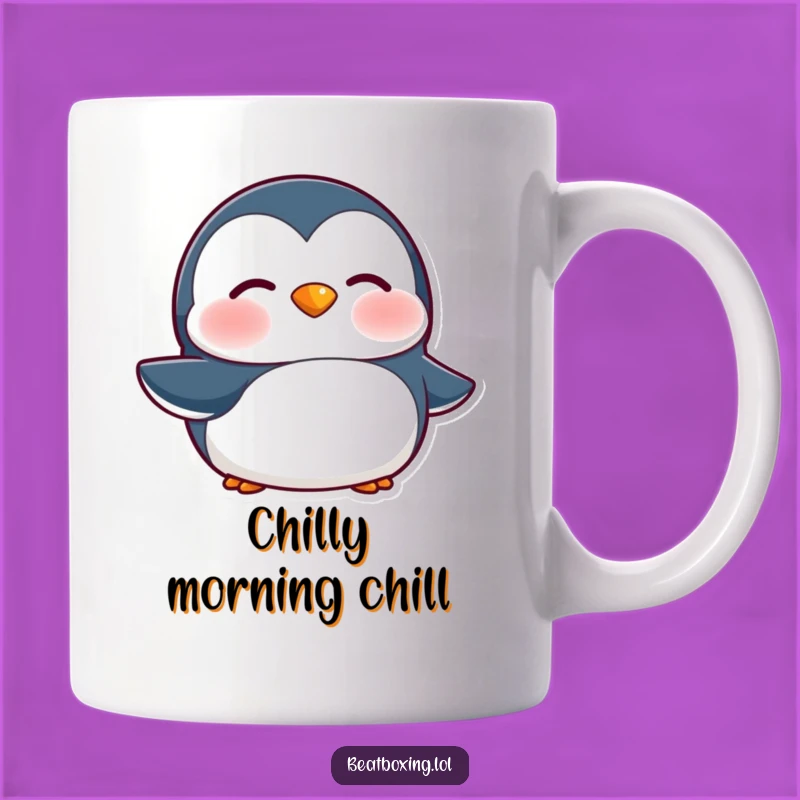 Funny Penguin 'Brrr' Sound Mug: Chilly Graphic Art, Perfect Funny Gift for Cold Lovers