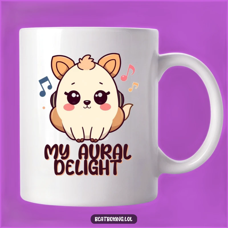 Funny Animal Music Mug - Notes & Sound Waves, Perfect Gift for Melodious Pets