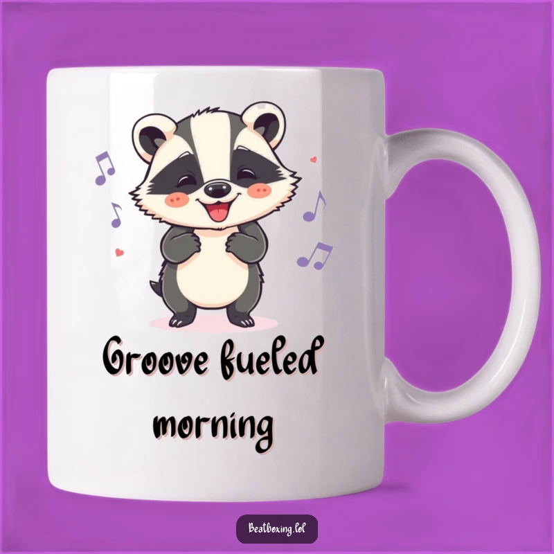 Funny Badger Groove Mug: Cheerful Head Nods, Perfect Humorous Gift