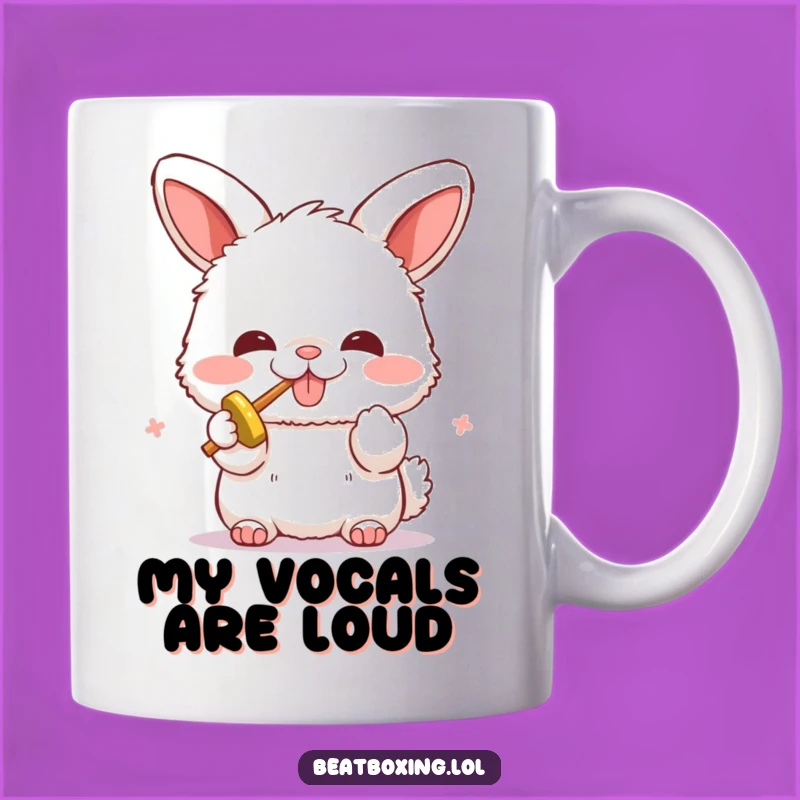 Funny Bunny Beatboxer Mug: Humorous Sound Effects Gift!
