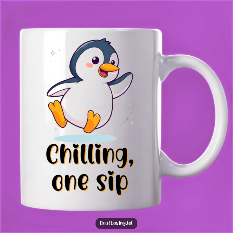Funny Cool Penguin Mug: Slide into Your Day with Style! A Chic Funny Gift.