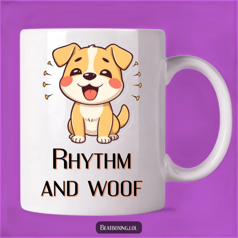 Funny Happy Dog Barking Mug: Rhythmic Sounds for a Cheerful Gift