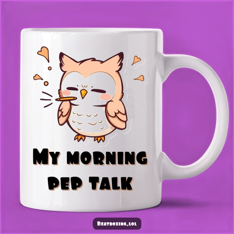 Funny Owl 'P' Sound Mug: Adorable Graphic Art for Coffee Lovers, Perfect Funny Gift