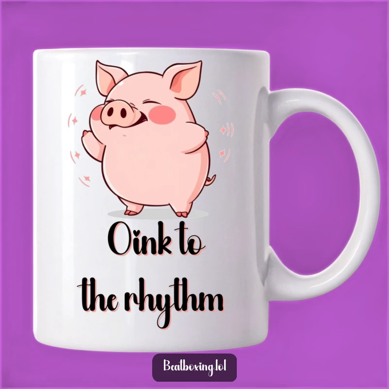 Funny Plump Pig Grunting Mug: Rhythmic Vibrations for a Humorous Gift