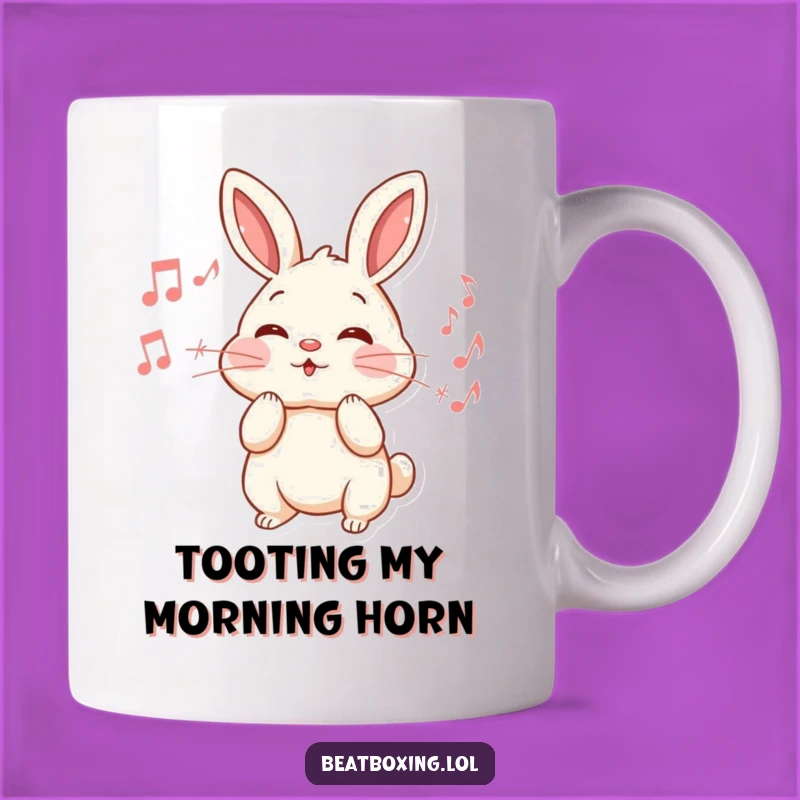 Funny Rabbit Music Mug: Energetic Cheek Puffing Gift for Music Lovers