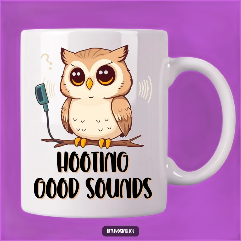 Funny Owl Sound Wave Mug - Whimsical Gift for Music & Nature Lovers