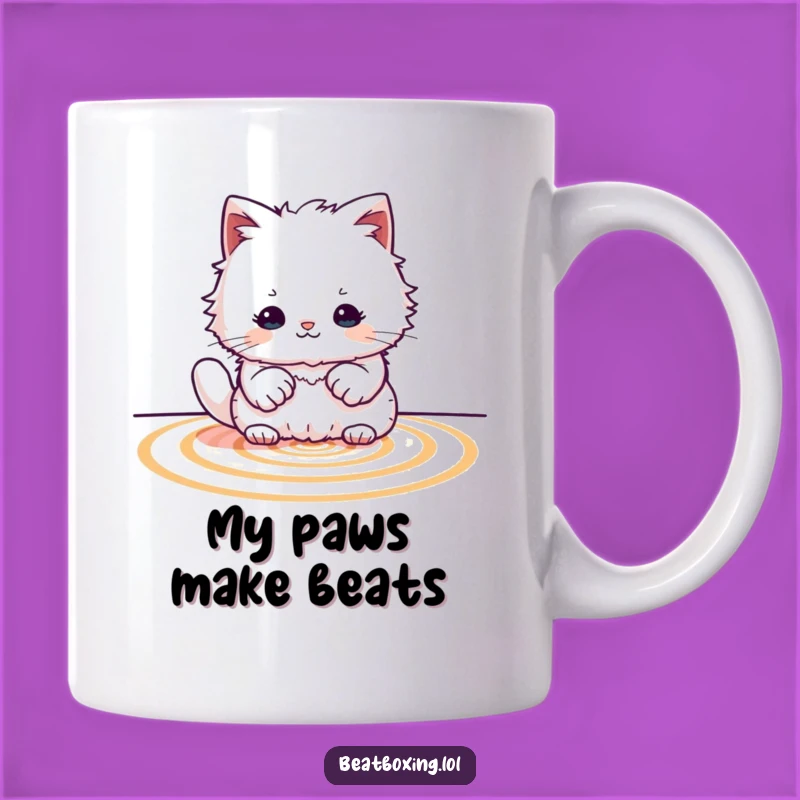 Funny Cat Drummer Mug: Rhythmic Paws, Purrfect Percussion Gift