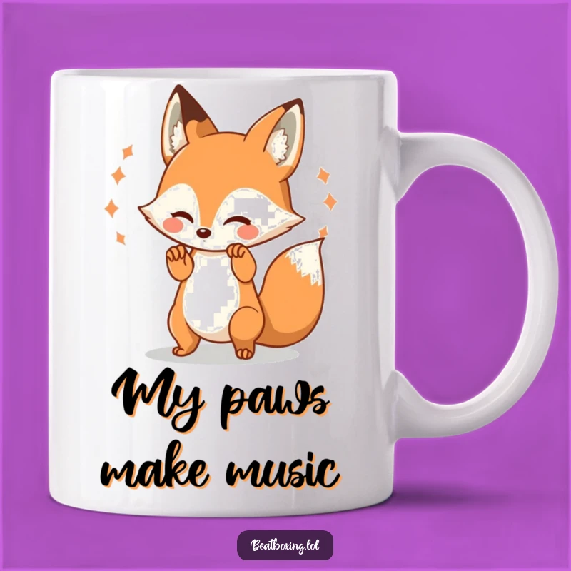 Funny Fox Rhythm Beat Mug: A Playful Creature Perfect for Music Lovers and Funny Gifts!