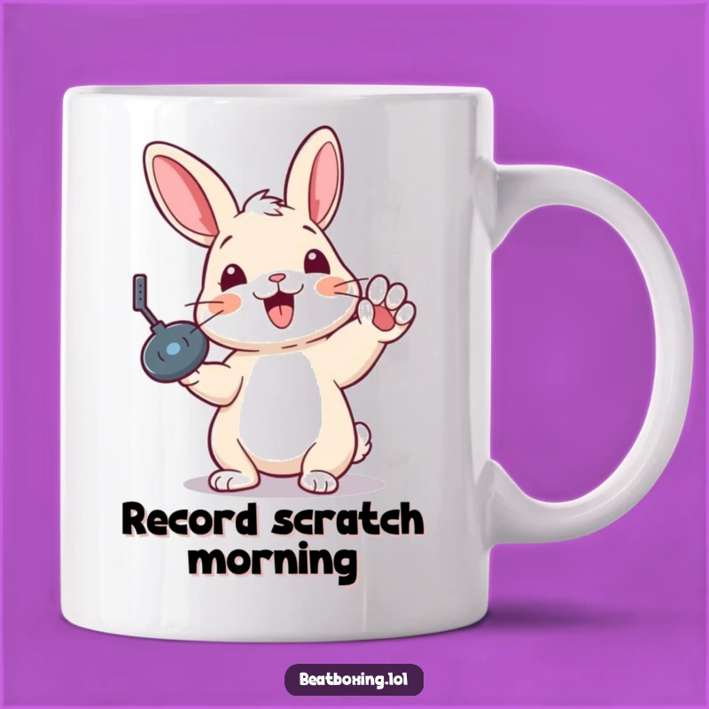Funny Rabbit Record Scratch Mug - Hilarious DJ Gift for Music Lovers