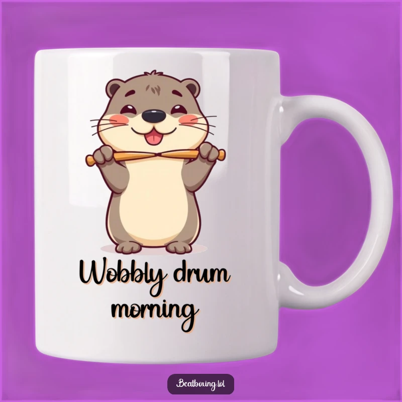 Funny Otter Drumsticks Mug - Hilarious Gift for Percussion & Animal Lovers