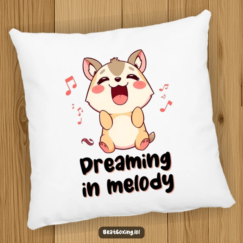 Funny Animal Sound Pillow: A soft pillow with a cute animal character singing, mouth open, for humorous decor.