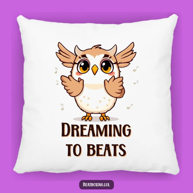 Funny Owl Beat Pillow: Cute Character, Perfect Humorous Gift for Cozy Listening Sessions