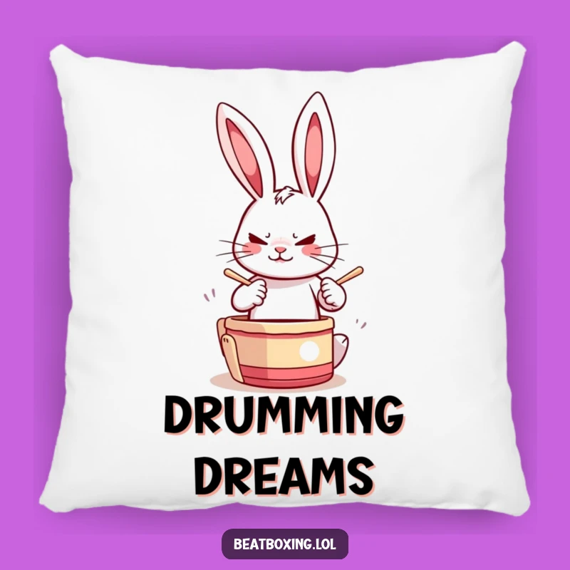 Soft Funny Drumming Rabbit Pillow: Cuddle Up with Rhythm! A Comfy Funny Gift.