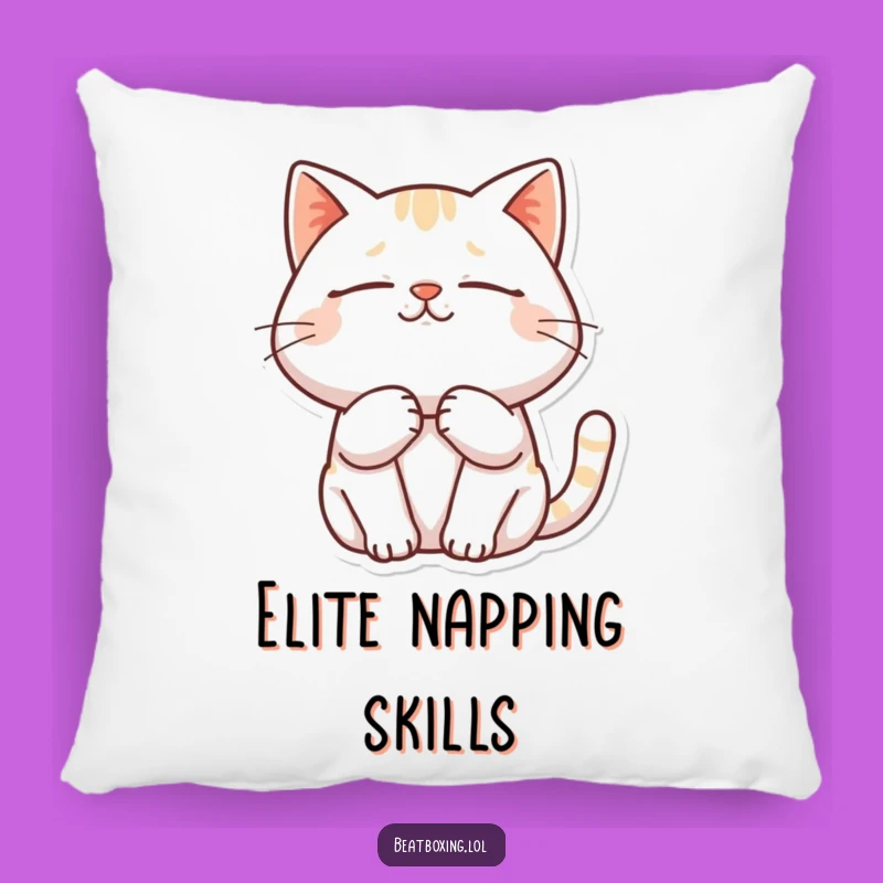 Funny Pillow: Contented Purring Cat - Cozy & Relaxing Comfort