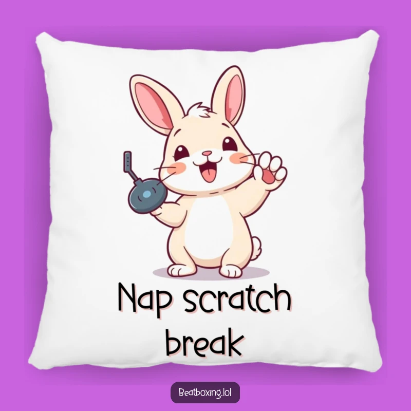 Funny Rabbit Record Scratch Pillow - Comfy Accent for Music Lovers