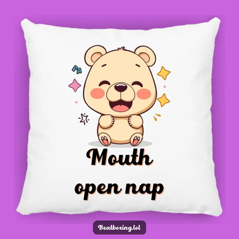 Funny Bear Vocalist Pillow: Cozy Sounds, Experimental Comfort Gift