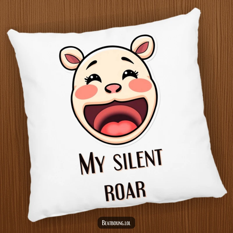 Funny Mouth Pillow: Adorable exaggerated mouth shapes forming humorous sound expressions, perfect for adding a playful touch.