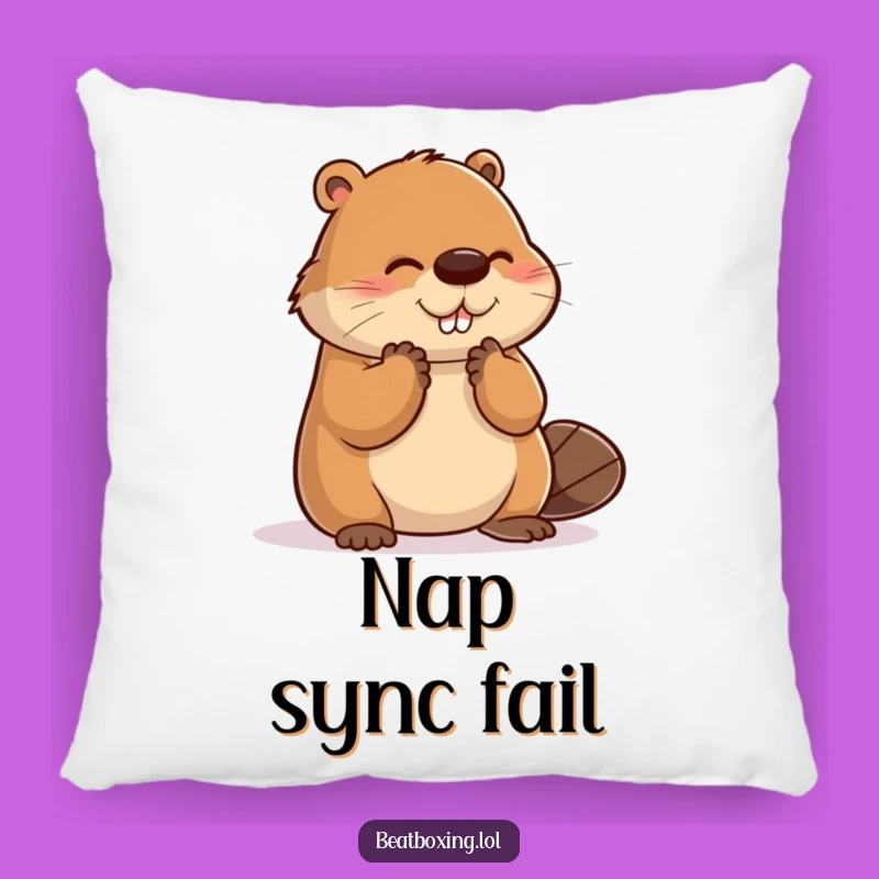 Funny Clumsy Beaver Clap Pillow - Cozy Cushion with a Comical Touch
