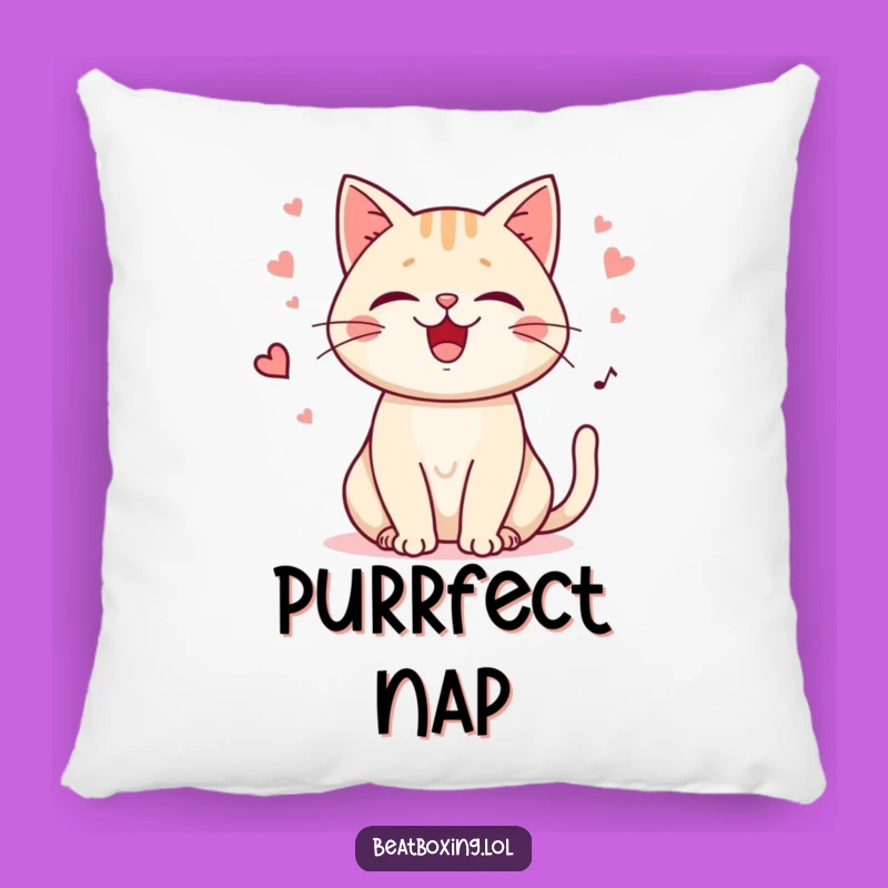 Soft Funny Purring Cat Pillow: Snuggle Up with Comfort! A Cuddly Funny Gift.