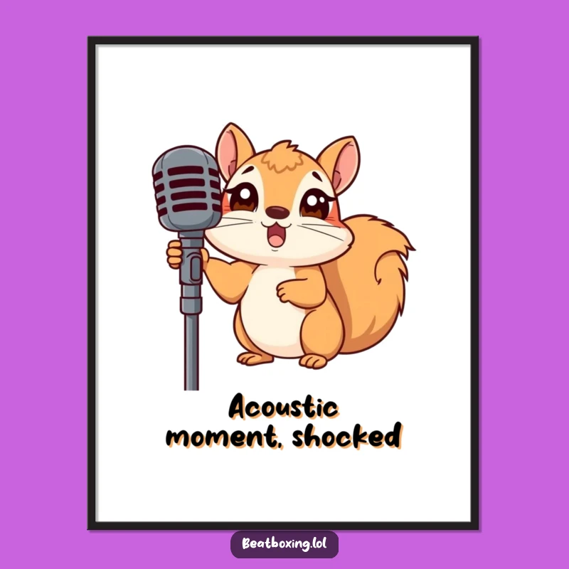 Funny Surprised Squirrel Mic Digital Art - Instant Shocking Decor