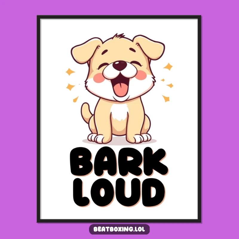 Instant Funny Barking Puppy Digital Art: Decorate with Energetic Joy! A Quick Funny Gift.