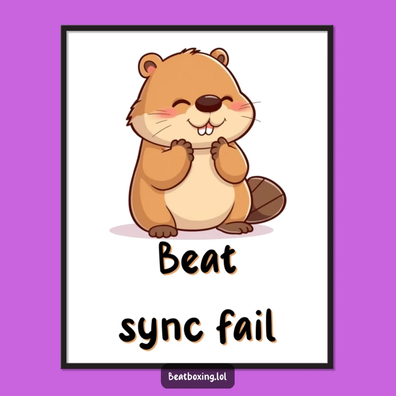 Funny Clumsy Beaver Clap Digital Art - Instant Amusing Decor for Your Home