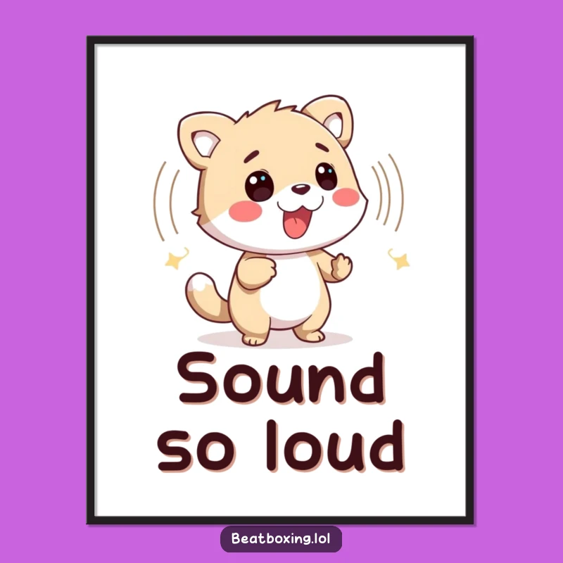 Funny Animal Sound Wave Digital Art - Vibrant Percussive Wall Decor