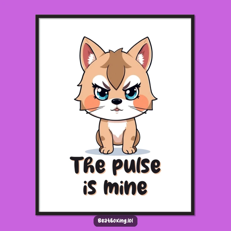 Funny Beat-Focused Animal Digital Print: Decorate with Musical Intensity!