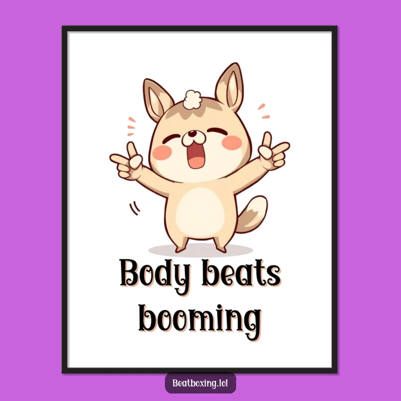 Funny Body Sound Animal Digital Art: Determined Character Creating Unique Sounds