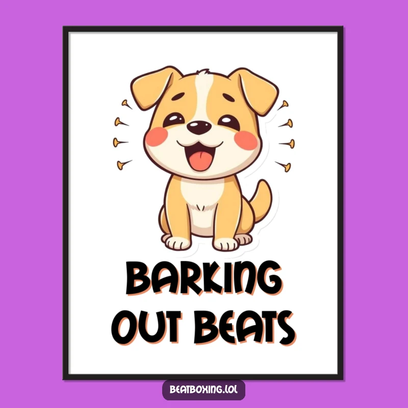 Funny Happy Dog Barking Digital Print: Instant Joyful Wall Art