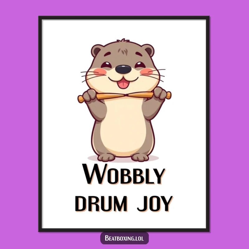 Funny Otter Drumsticks Digital Art - Instant Joyful Decor for Music Lovers
