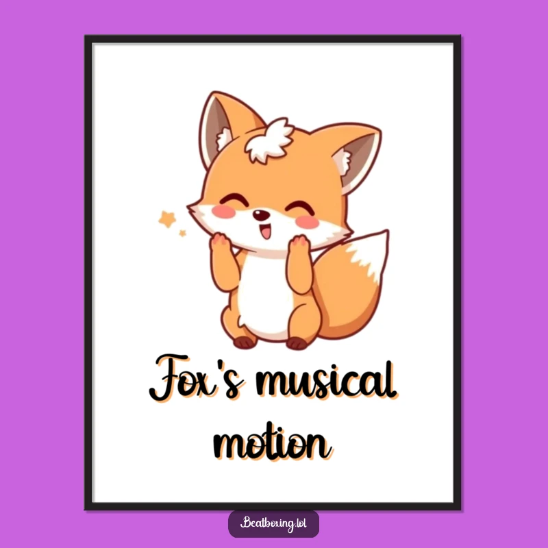 Funny Playful Fox DJ Digital Art - Instant Rhythmic Decor