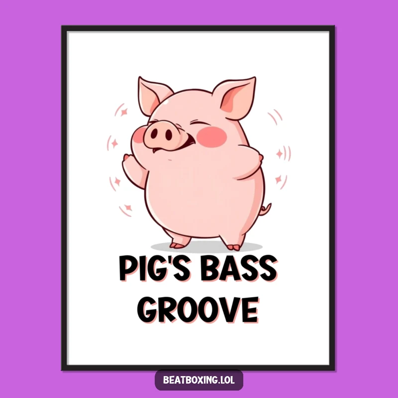 Funny Plump Pig Grunting Digital Print: Deep Rhythms for Your Walls