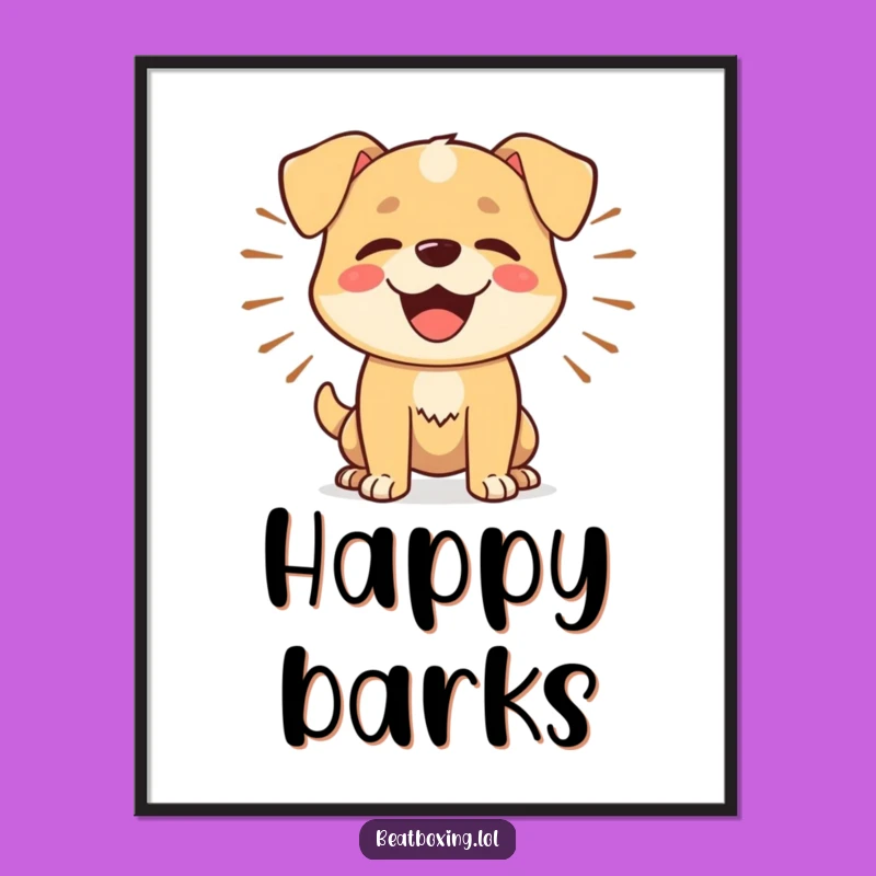 Funny Dog Barker Digital Print: Rhythmic Bark Art, Happy Decor Gift