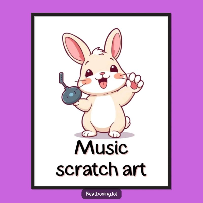 Funny Rabbit Record Scratch Digital Art - Instant DJ Decor for Music Lovers
